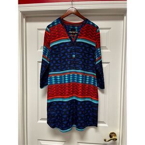 Laundry by Shelli Segal Bold Tribal Print Shift Dress  sz 12 EUC